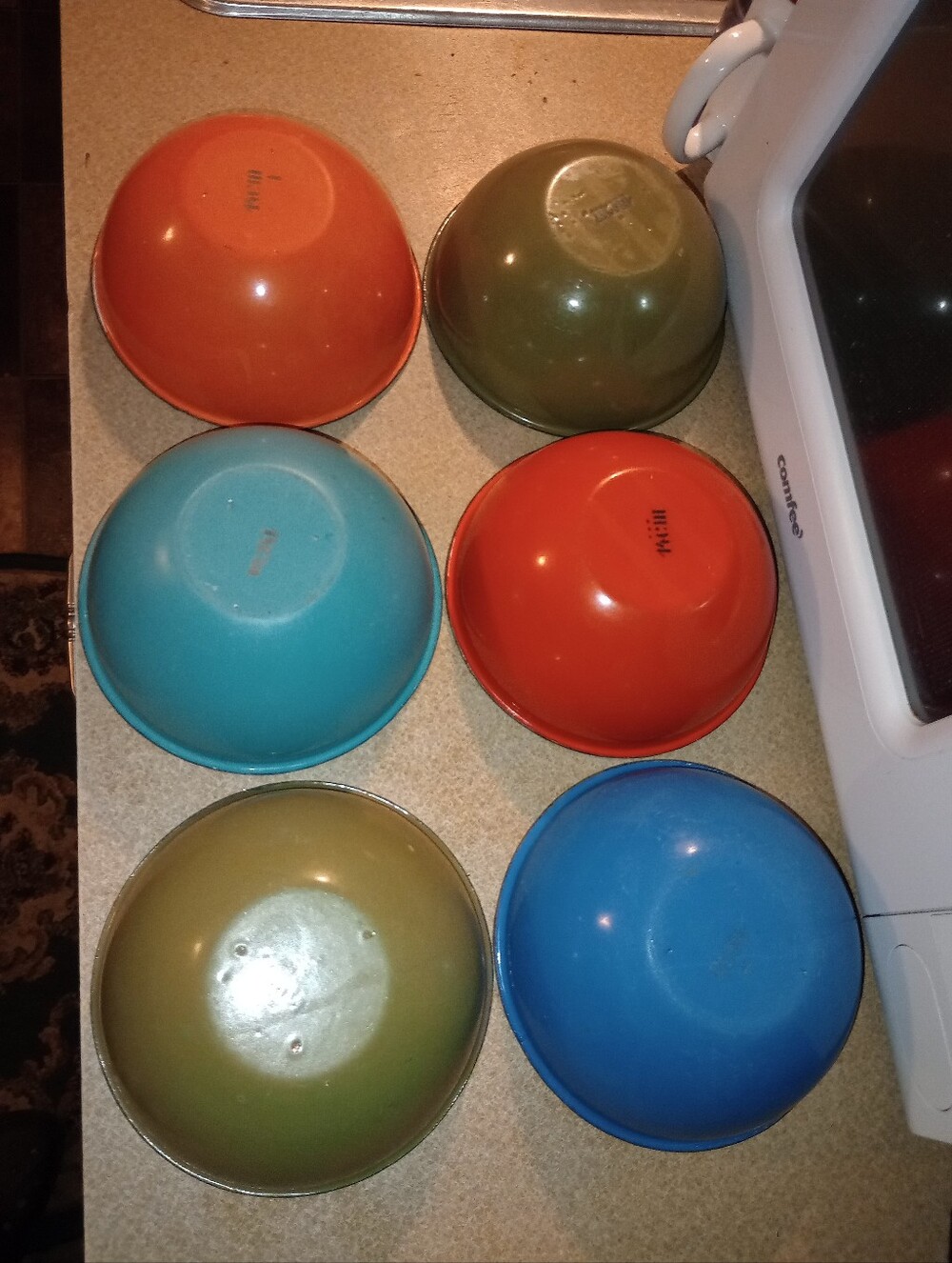 Vintage 1960's Set Of 6 Kaj Franck-Finel 6" Enamel Bowls